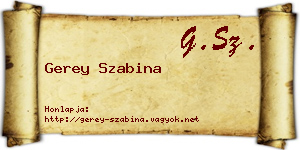 Gerey Szabina névjegykártya